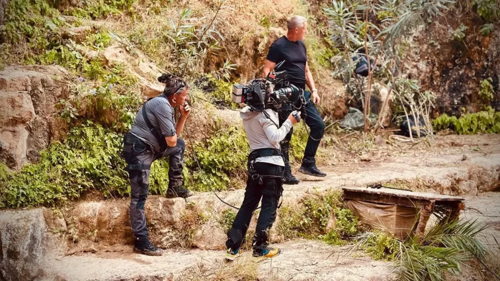 Rodando escena en la selva